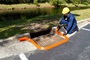 UltraTech 10' X 4" X 2 1/4" Orange Polyurethane Spill Berm®