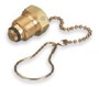 Western CGA-580/Male RH Nut X Plug Brass Helium/Argon/Nitrogen Chain And Plug Assembly