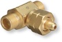 Western CGA-320 Brass Carbon Dioxide Coupler Tee