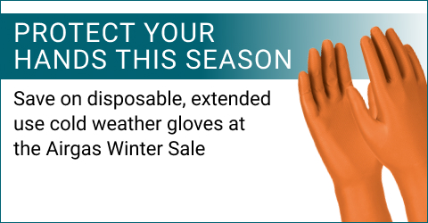 Save on disposable, extended use cold weather gloves at the Airgas Winter Sale 