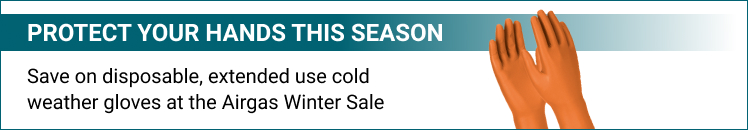 Save on disposable, extended use cold weather gloves at the Airgas Winter Sale 