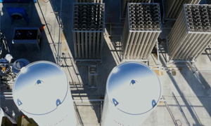 Airgas, FLOXAL on-site gas generator and two storage tanks from a birds eye view