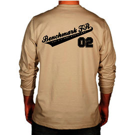 Benchmark FR® X-Large Beige Second Gen Jersey Cotton Flame Resistant T-Shirt With Team Benchmark Graphic