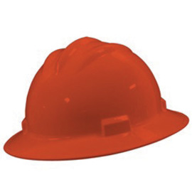 Bullard® Orange HDPE Full Brim Hard Hat With Ratchet/4 Point Ratchet Suspension