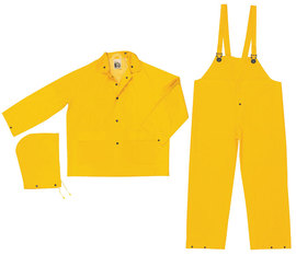 MCR Safety® Large Yellow Classic .32 mm PVC/Polyester 3-Piece Suit