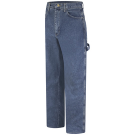 Bulwark® 33" X 30" Stone Wash Blue EXCEL FR® Cotton Denim Flame Resistant Jeans With Button Closure