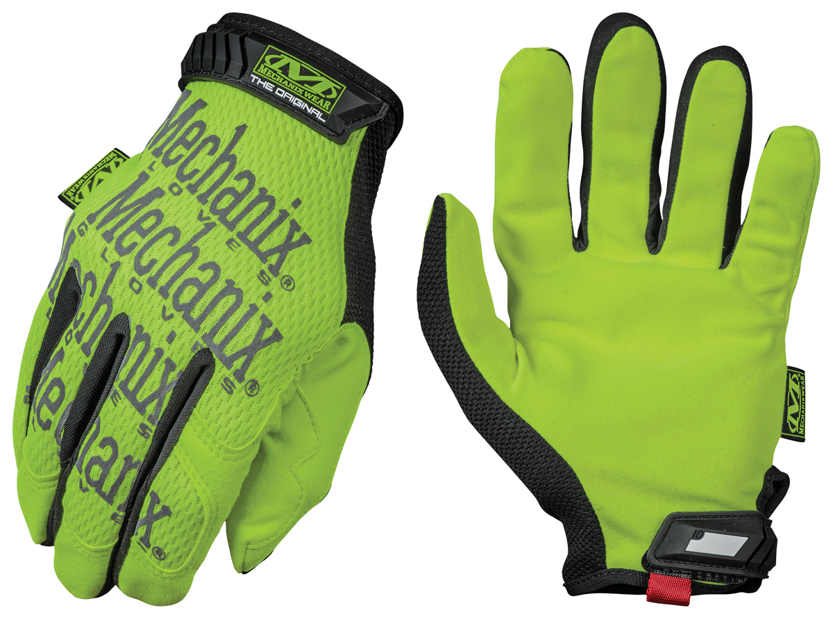 Airgas - MF1SMG-91-009 - Mechanix Wear® Size 9 Hi-Viz Yellow Original®  Leather And TrekDry® Full Finger Mechanics Gloves With Hook and Loop Cuff