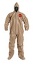 DuPont™ 5X Tan Tychem® 5000 18 mil Chemical Protective Coveralls (With Hood, Elastic Wrists And Attached Socks)