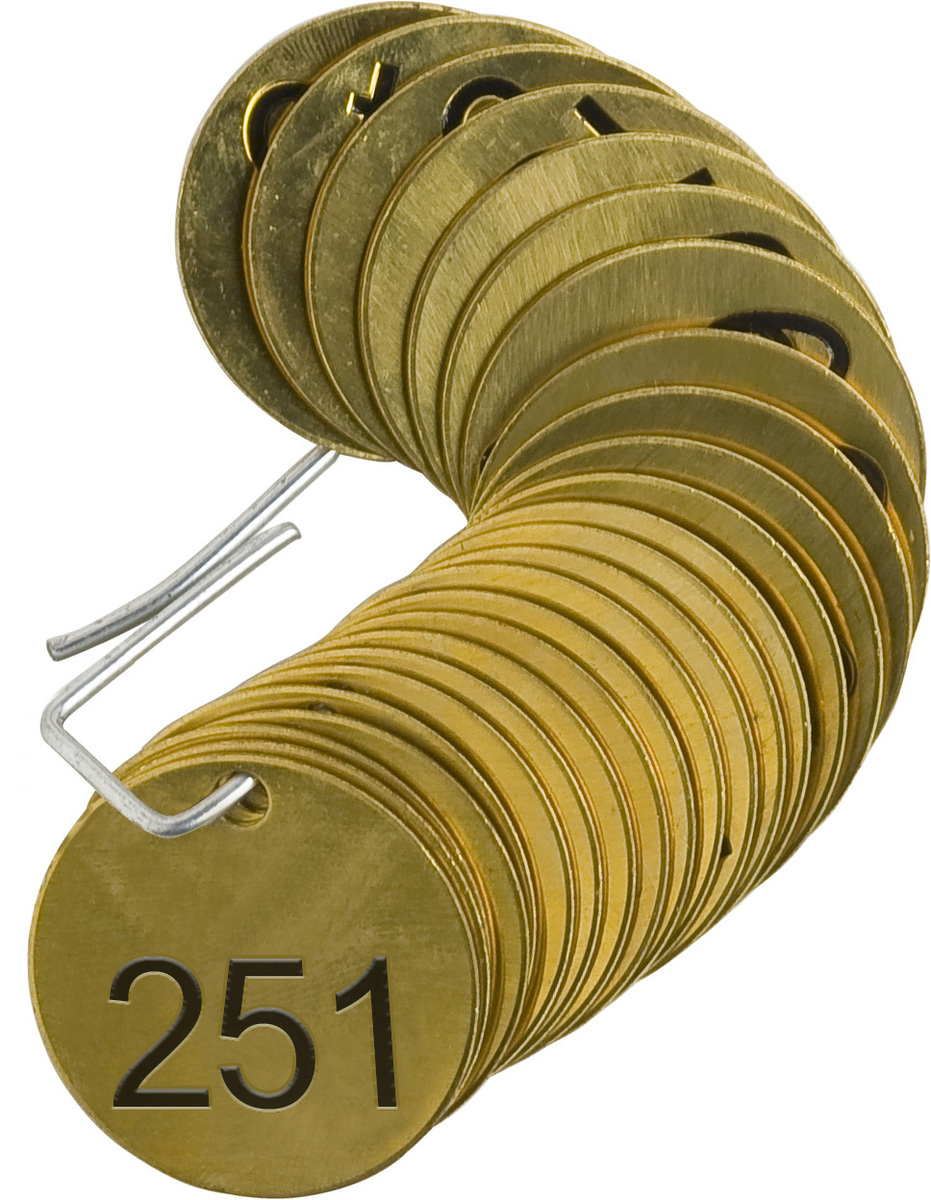 Airgas Brd23617 Brady 1 1 2 Black Brass Tag Numbers