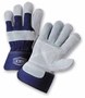 Protective Industrial Products X-Large Blue Premium Split Double Leather Palm Gloves With Canvas Back And Rubberized Safety Cuff