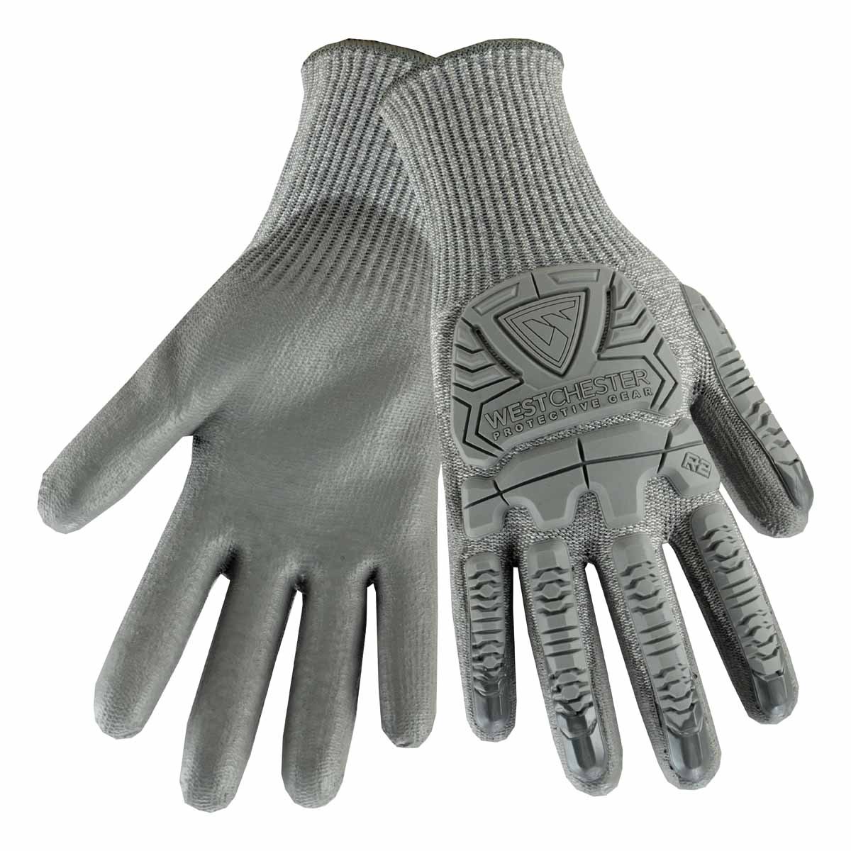 Smooth Polyurethane-Coated Black Seamless HPPE Cut Resistant Gloves