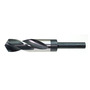 Drillco Nitro Series 1000A 1 3/6" X 6" Bright And Black HSS S&D Drill Bit With 1/2" Reduced Shank And 3" Spiral Flute