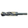 Drillco Nitro Series 1000N 1" X 6" Black And Gold Oxide HSS S&D Drill Bit With 1/2" Flat Reduced Shank And 3" Spiral Flute