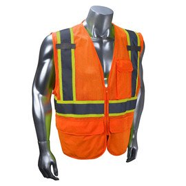 Radians 5X Hi-Viz Orange And Hi-Viz Green RADWEAR® Self-Extinguishing Polyester/Mesh Vest