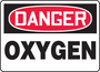 Accuform Signs® 10" X 14" Red/Black/White Adhesive Vinyl Safety Sign "DANGER OXYGEN"