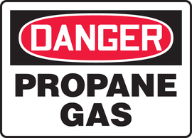Accuform Signs® 10" X 14" Red/Black/White Aluminum Safety Sign "DANGER PROPANE GAS"