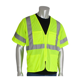 Protective Industrial Products X-Large Hi-Viz Yellow Mesh/Polyester Vest