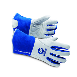 Miller® Small 11 1/2" White And Blue Cowhide/Goatskin Unlined TIG Welders Gloves