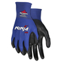 MCR Safety® Medium Ninja® Lite 18 Gauge Black Polyurethane Palm And Fingertips Coated Work Gloves With Black Nylon Liner And Knit Wrist