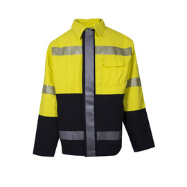 National Safety Apparel Large Hi-Viz Yellow And Blue Cotton/Nylon Parka