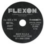 FlexOVit® 3" X .035" X 1/4" FLEXON® 60 Grit Zirconia Alumina Grain Type 1 Cut Off Wheel