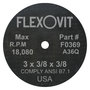 FlexOVit® 3" X 3/8" X HIGH PERFORMANCE™ 36 Grit Aluminum Oxide Grain Type 1 Grinding Wheel