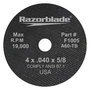 FlexOVit® 4" X .040" X 5/8" Razorblade® 60 Grit Aluminum Oxide Grain Type 1 Cut Off Wheel