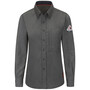 Bulwark® Women's X-Small Gray TenCate Evolv™ Flame Resistant Long Sleeve Shirt With Button Front Closure