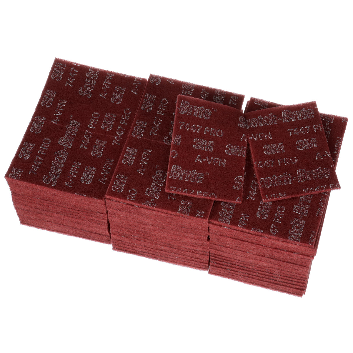 3M™ 7447B PRO Scotch-Brite Sanding Pad - Very Fine - Red - 360 - 400 Grit -  6x9 - Alum Oxide - Bulk Pack