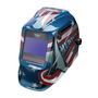 Lincoln Electric® VIKING™ 2450 Series Blue/Red/White Welding Helmet With 3.82" x 2.44" Variable Shades 5 - 13 Auto Darkening Lens 4C® Lens Technology