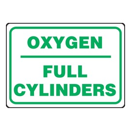 AccuformNMC™ 7" X 10" Green/White Vinyl Safety Sign "OXYGEN FULL CYLINDERS"