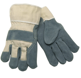 Memphis Glove Medium Blue, Yellow And Black Select Shoulder Split Leather Palm Gloves With Fabric Back And Safety Cuff