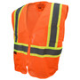 Radians Large Hi-Viz Orange And Hi-Viz Green RADWEAR® Self-Extinguishing Polyester/Mesh Vest