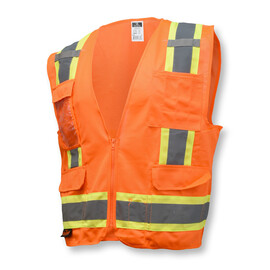 Radians Large Hi-Viz Orange And Hi-Viz Green RADWEAR® Polyester/Mesh Vest