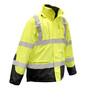 Radians Medium Hi-Viz Green And Black RADWEAR® Weatherproof Polyester Oxford/DRW/Ripstop Coat