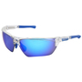 MCR Safety® Dominator™ DM3 Clear And Blue Safety Glasses With Blue Diamond Mirror Polarized Lens