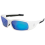 MCR Safety® Swagger® White Safety Glasses With Blue Diamond Mirror Duramass® Hard Coat Lens
