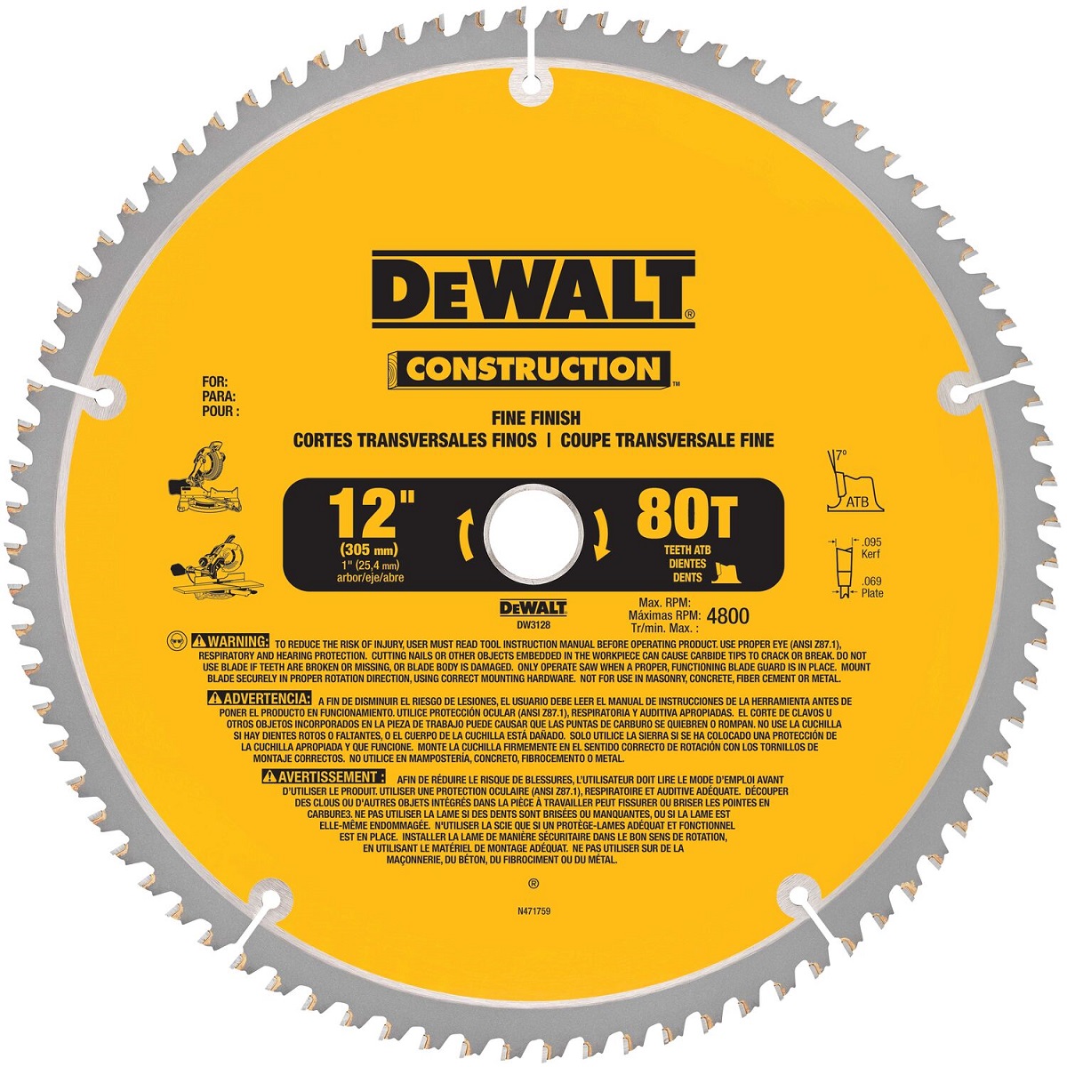 Black & Decker Piranha Circular Saw Blade 77-717, 7 1/4 in Diameter,  Carbide