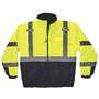 Ergodyne 3X Black/Hi-Viz Yellow GloWear® 8377 300D Oxford Polyester/Polyurethane Coat/Jacket