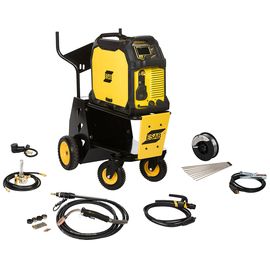 An ESAB cart mounted welding machine and accessories