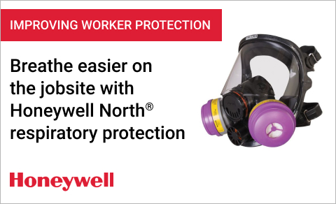 Improving worker protection. Breathe easier on the jobsite with Honeywell North® respiratory protection.