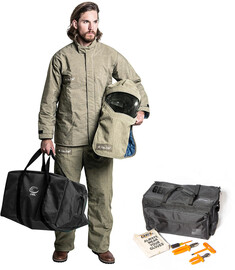 OEL 4X Natural Cotton Blend Premium Indura Flame Resistant Jacket/Bib Switch Gear Kit With Non-Metallic Zipper Hook and Loop Closure