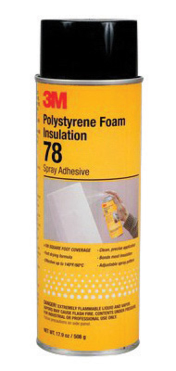 3M 78 Polystyrene Foam Insulation Spray Adhesive, Clear, 17.9 oz