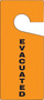 Accuform Signs® 9" X 4" Black/Orange Plastic Hanger Tag "EVACUATED"