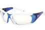 MCR Safety® ForceFlex® Blue And White Safety Glasses With Clear Duramass® Anti-Fog Lens