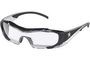 MCR Safety® Hellion® Silver And Black Safety Glasses With I/O Clear Mirror Duramass® Anti-Fog Lens