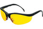 MCR Safety® Klondike® Black Safety Glasses With Amber Duramass® Hard Coat Lens