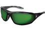 MCR Safety® Reaper™ Black Safety Glasses With Green Filter 3.0 Duramass® Hard Coat Lens