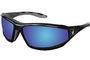 MCR Safety® Reaper™ Black Safety Glasses With Blue Diamond Mirror Duramass® Hard Coat Lens