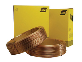 Two boxes and spools of ESAB welding wire